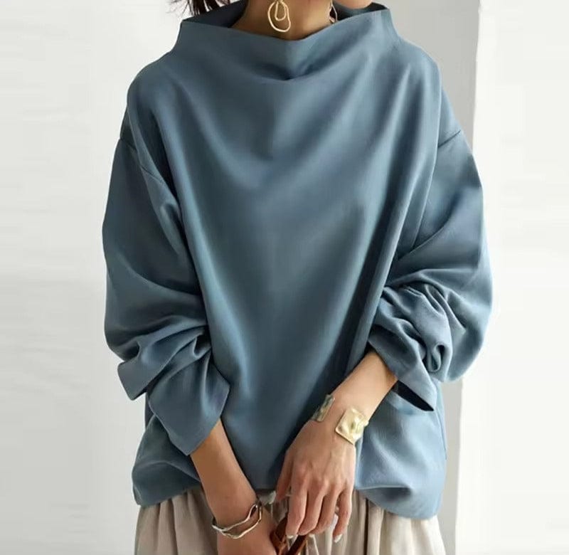 Madeleine | Knotted High Neck Long Sleeve Top for Women