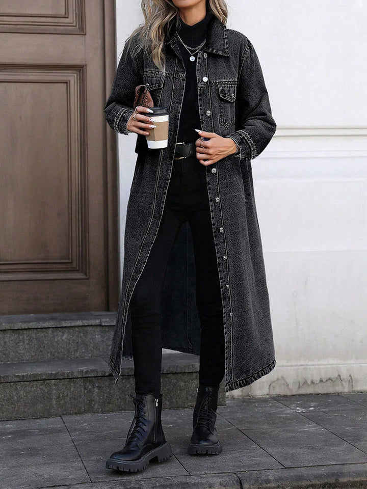 Winnie | Understated Longline Denim Duster Coat for Women