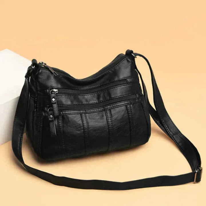 Iseline | Pebbled Multi Zip Crossbody Bag for Women