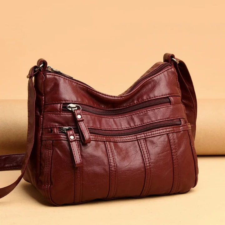 Iseline | Pebbled Multi Zip Crossbody Bag for Women