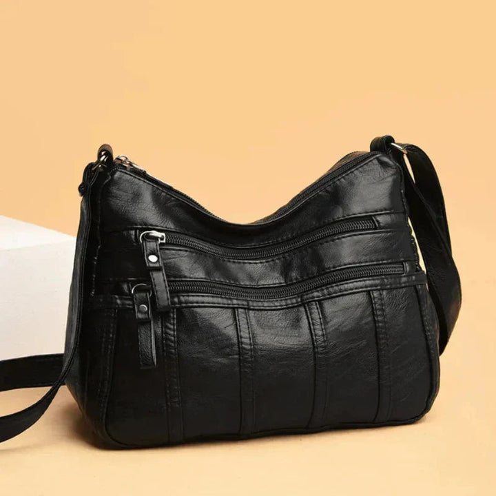 Iseline | Pebbled Multi Zip Crossbody Bag for Women