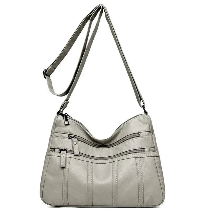 Iseline | Pebbled Multi Zip Crossbody Bag for Women