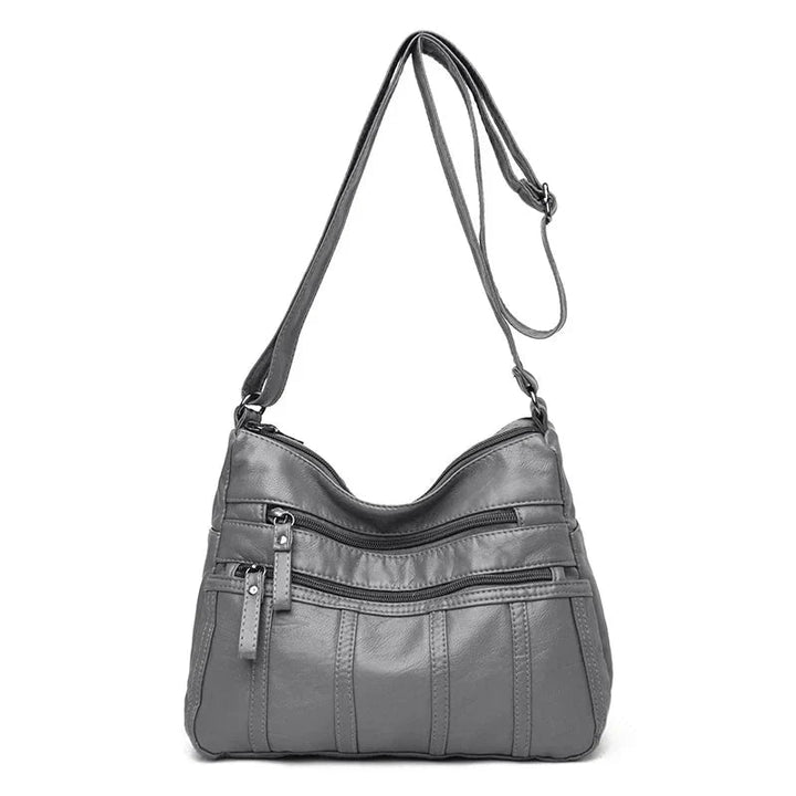 Iseline | Pebbled Multi Zip Crossbody Bag for Women