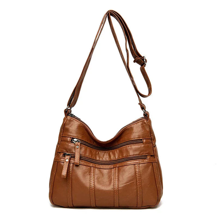 Iseline | Pebbled Multi Zip Crossbody Bag for Women