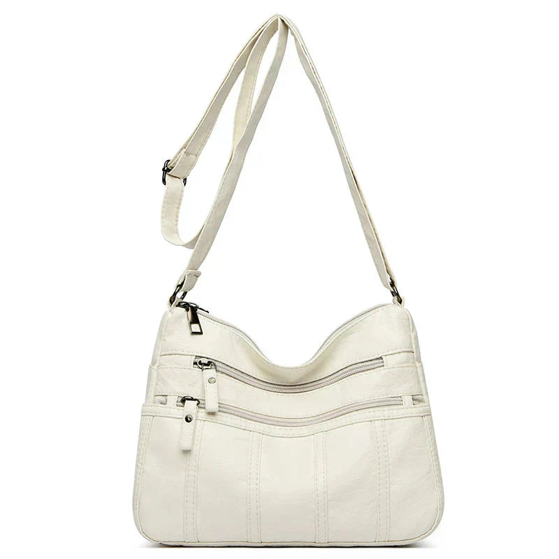 Iseline | Pebbled Multi Zip Crossbody Bag for Women