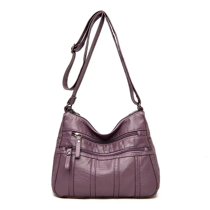 Iseline | Pebbled Multi Zip Crossbody Bag for Women