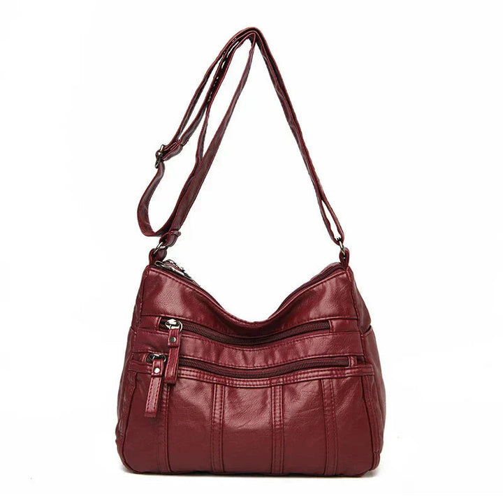 Iseline | Pebbled Multi Zip Crossbody Bag for Women