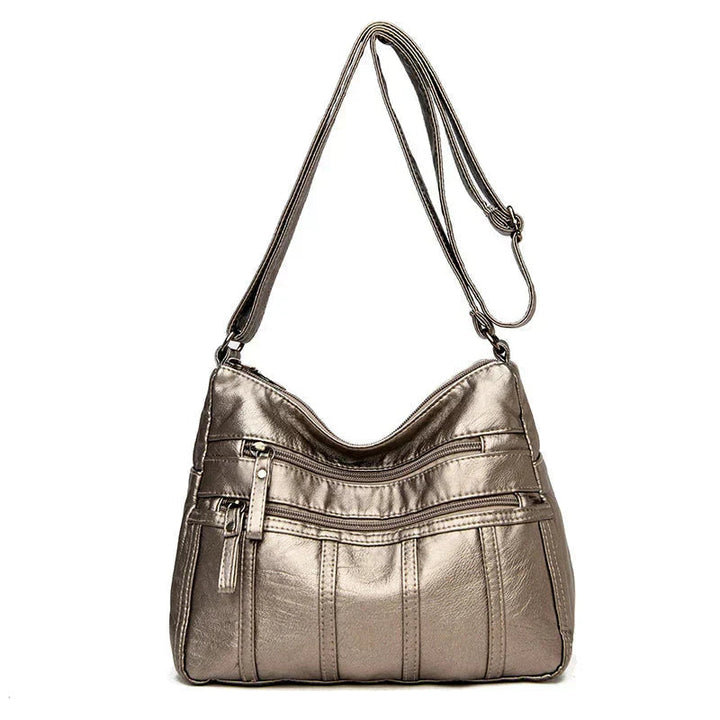 Iseline | Pebbled Multi Zip Crossbody Bag for Women