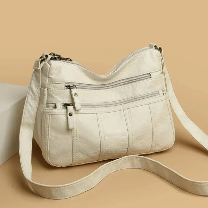 Iseline | Pebbled Multi Zip Crossbody Bag for Women