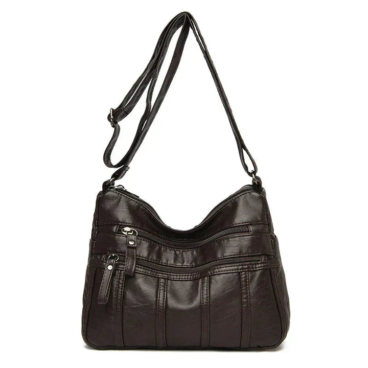 Iseline | Pebbled Multi Zip Crossbody Bag for Women