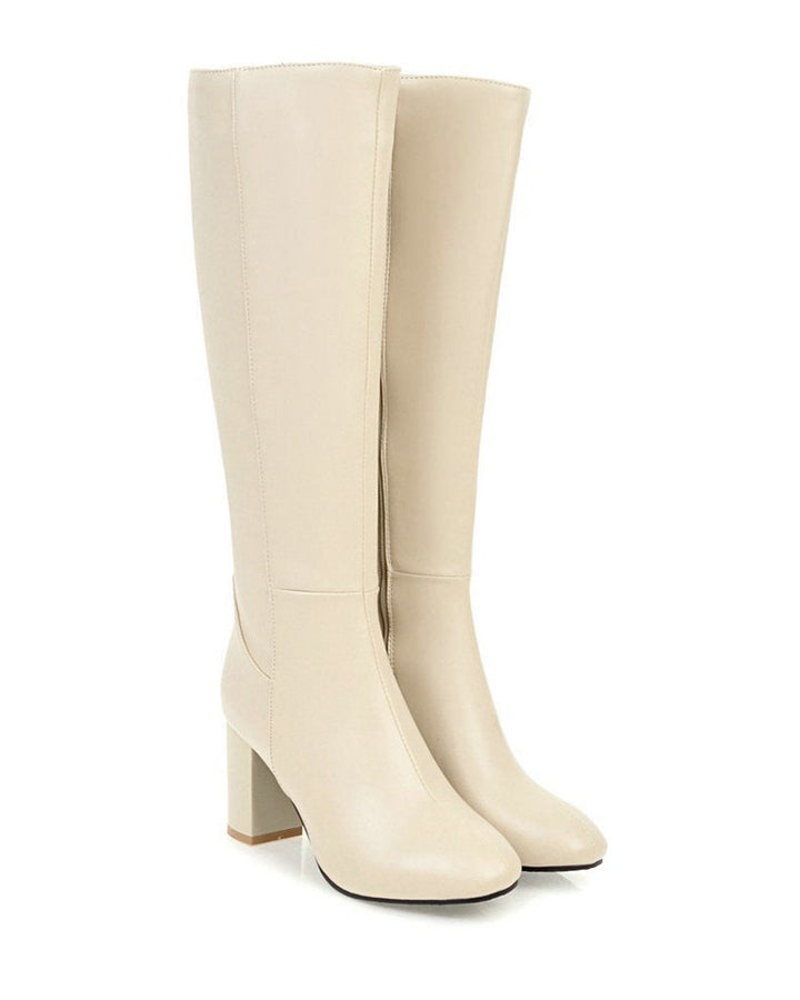 Theodline Beige Knee High Boots for women