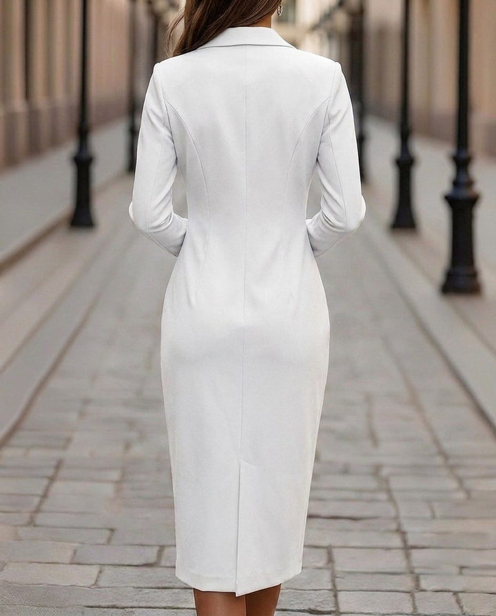 Fleur | Regal Double Breasted Midi Blazer Dress for Women