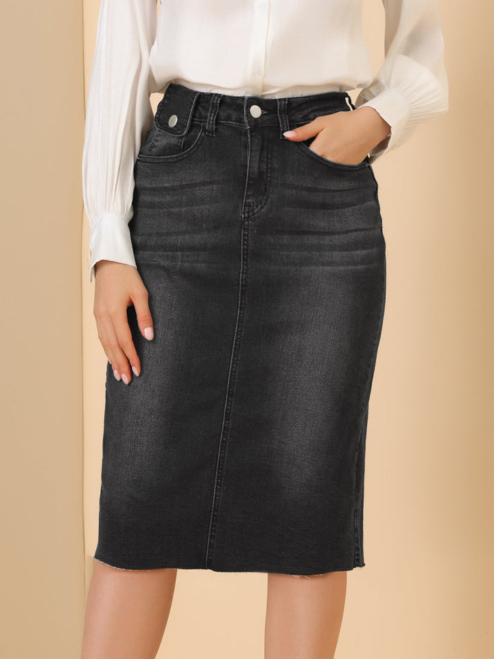 Ottoline | Honest Fitted Denim Midi Skirt for Women