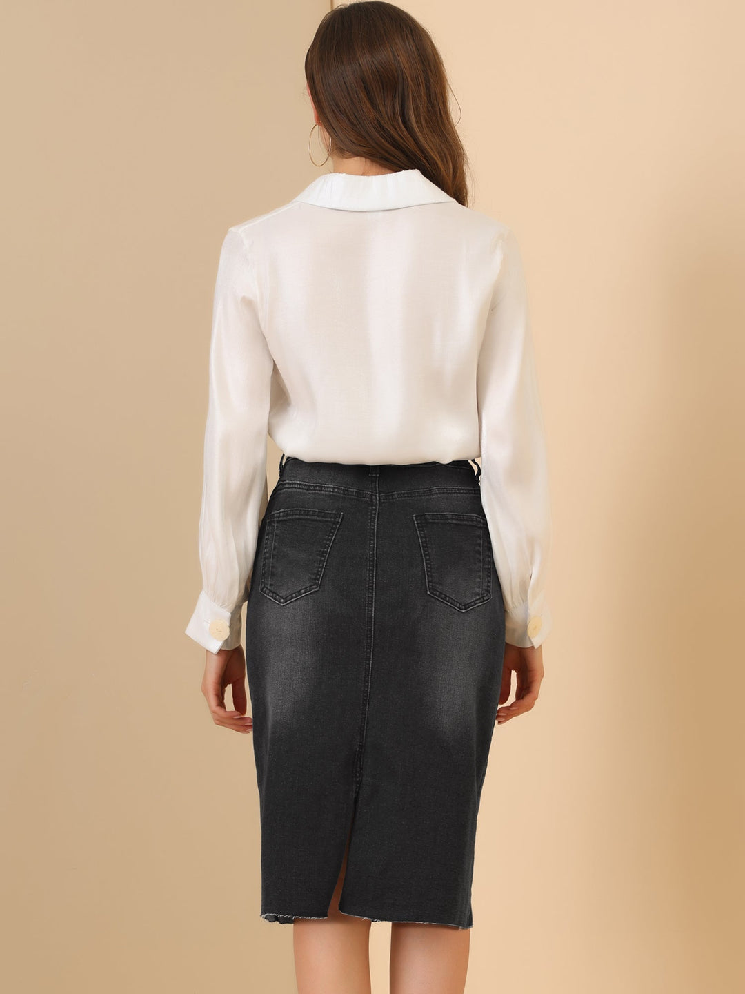 Ottoline | Honest Fitted Denim Midi Skirt for Women