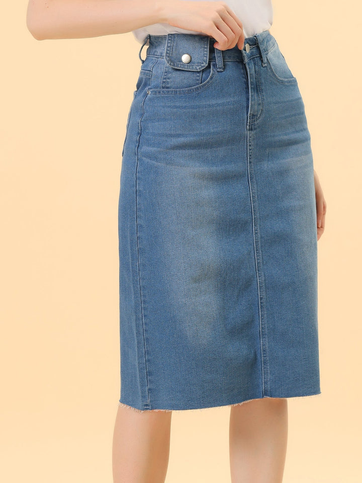 Ottoline | Honest Fitted Denim Midi Skirt for Women