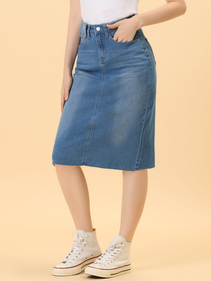 Ottoline | Honest Fitted Denim Midi Skirt for Women
