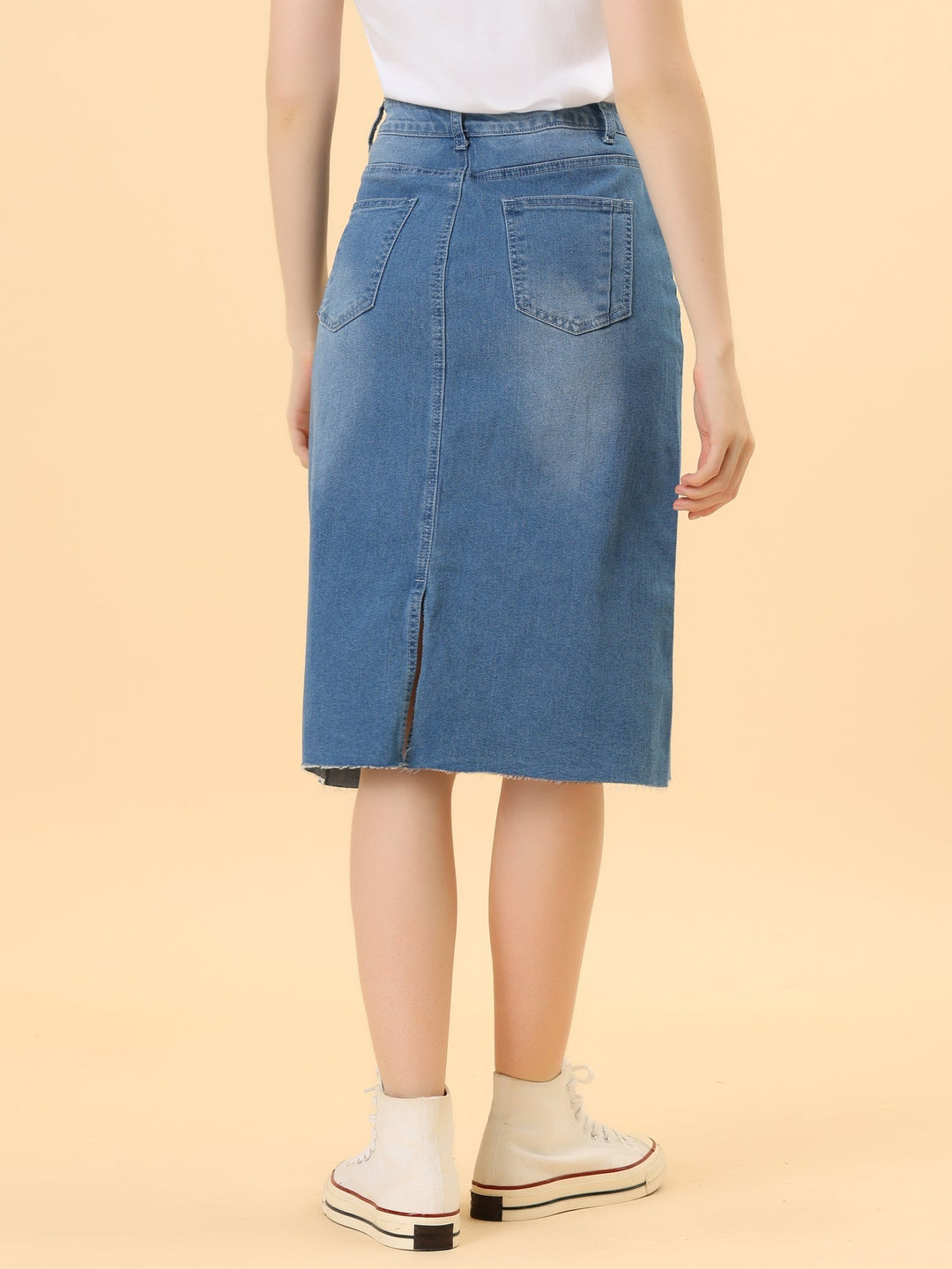 Ottoline | Honest Fitted Denim Midi Skirt for Women