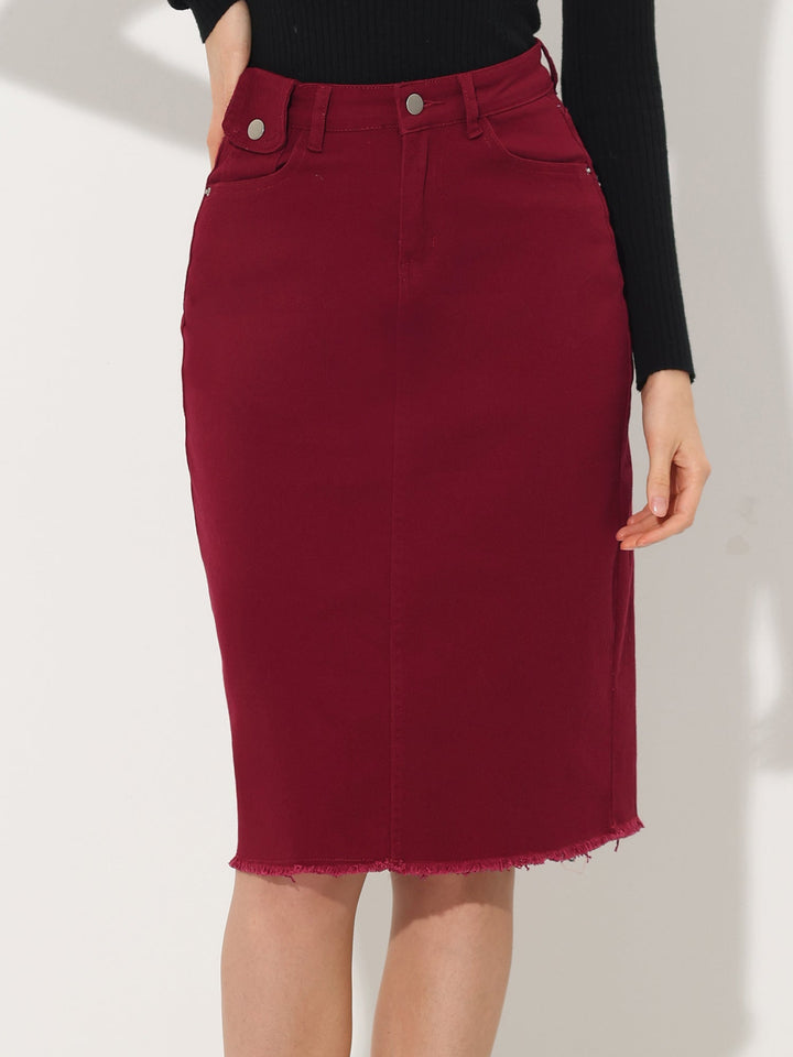 Ottoline | Honest Fitted Denim Midi Skirt for Women