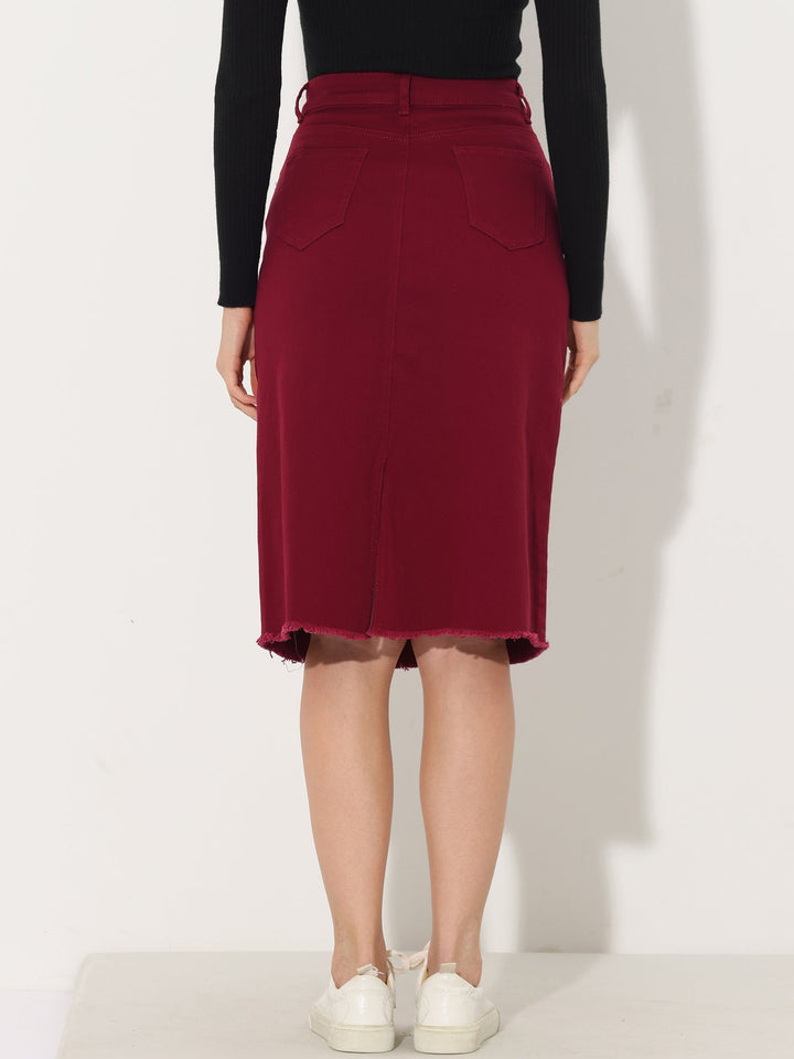 Ottoline | Honest Fitted Denim Midi Skirt for Women