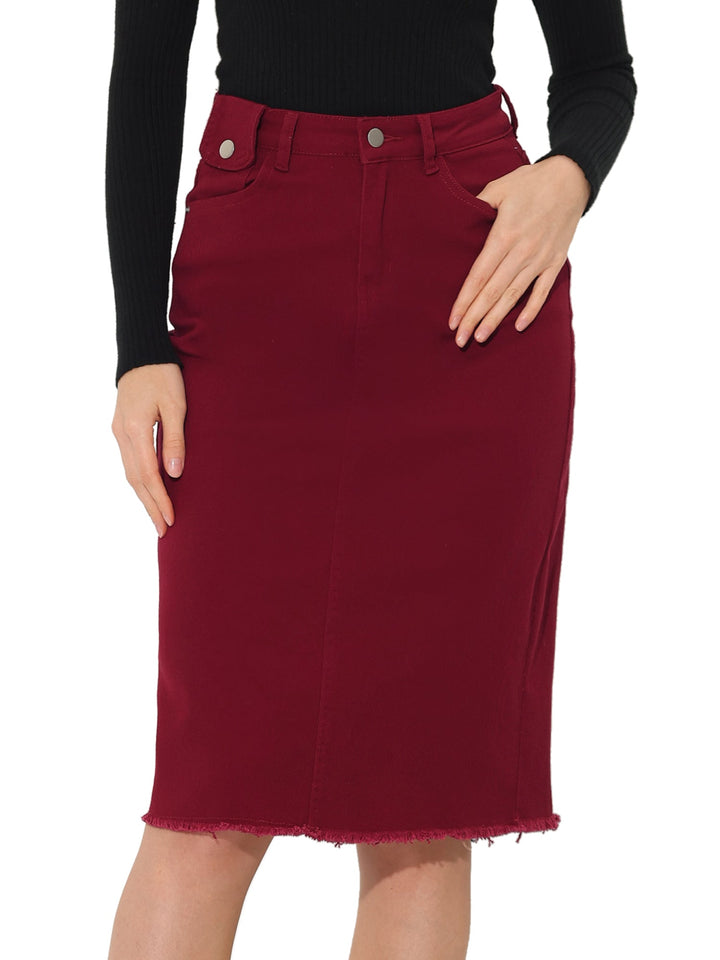 Ottoline | Honest Fitted Denim Midi Skirt for Women