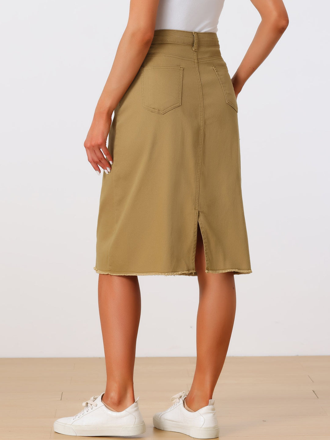 Ottoline | Honest Fitted Denim Midi Skirt for Women