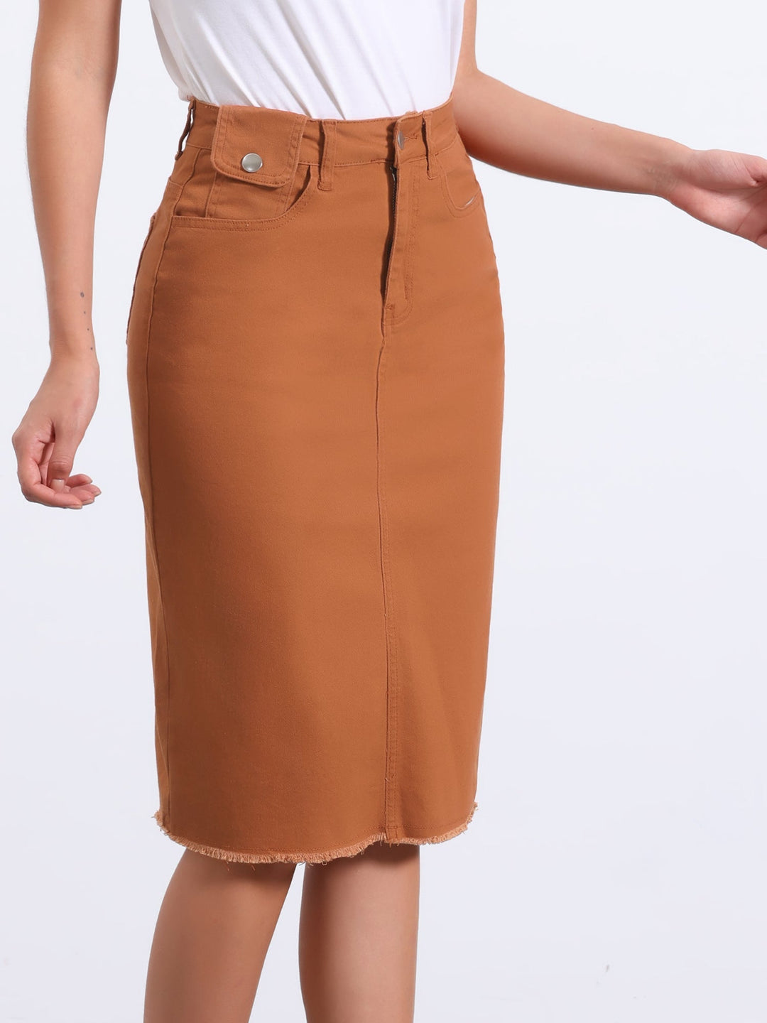 Ottoline | Honest Fitted Denim Midi Skirt for Women