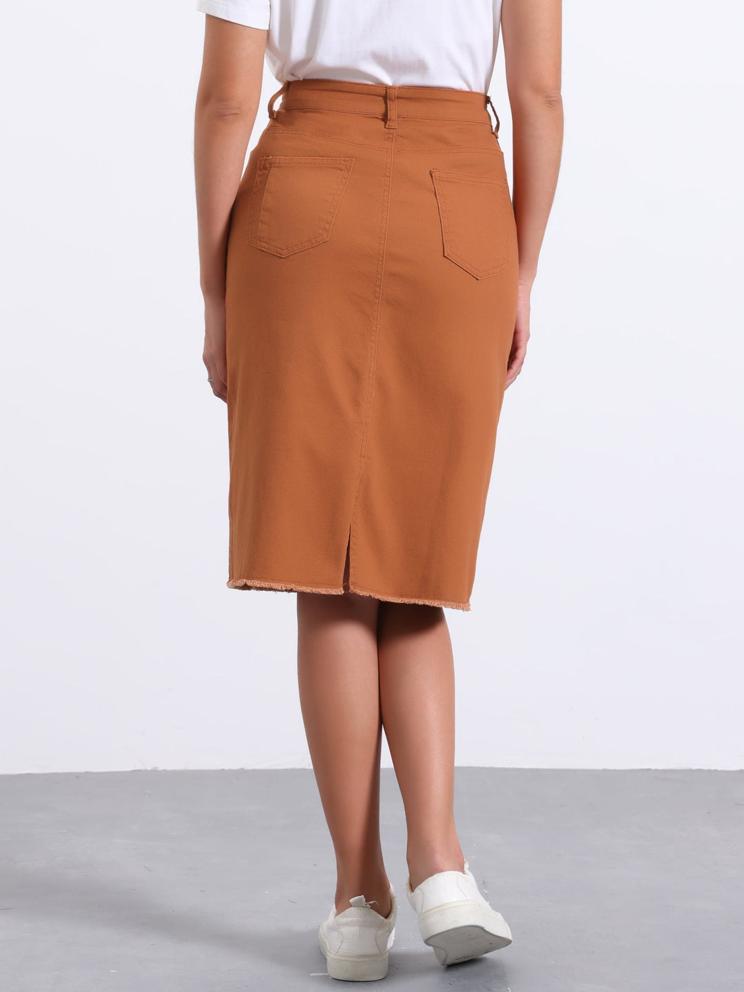Ottoline | Honest Fitted Denim Midi Skirt for Women