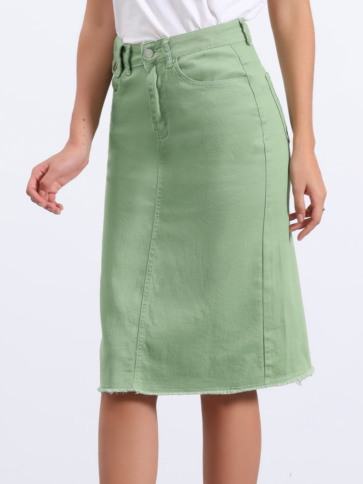 Ottoline | Honest Fitted Denim Midi Skirt for Women