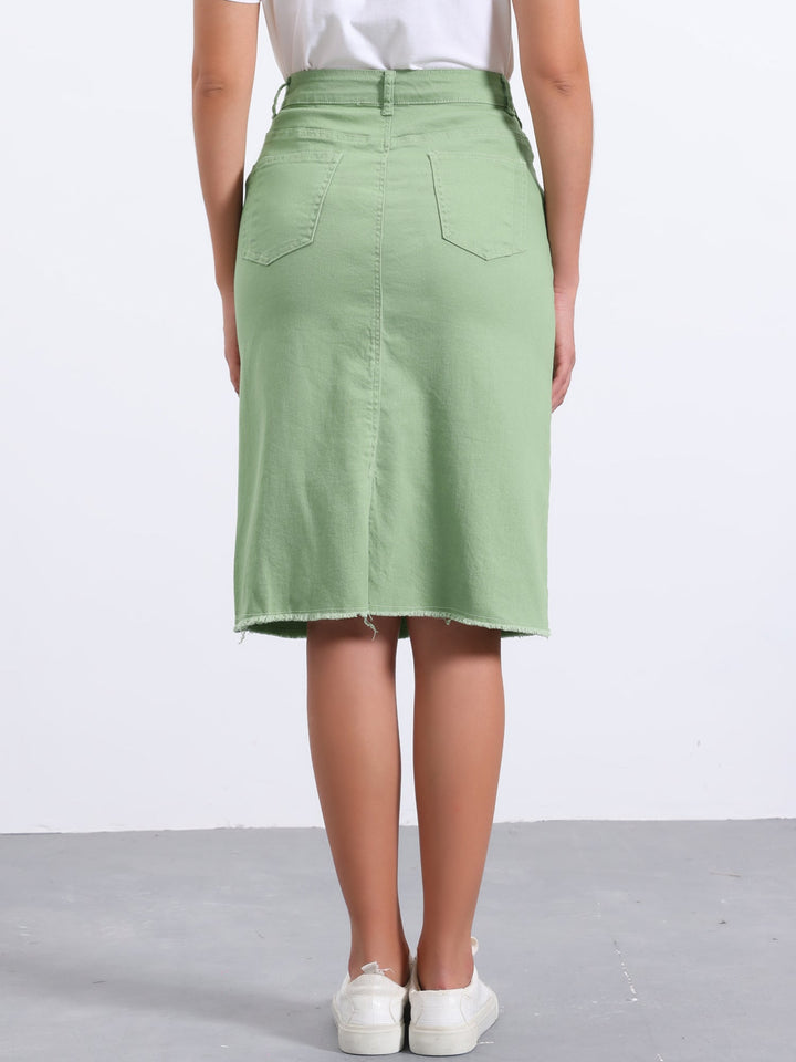 Ottoline | Honest Fitted Denim Midi Skirt for Women
