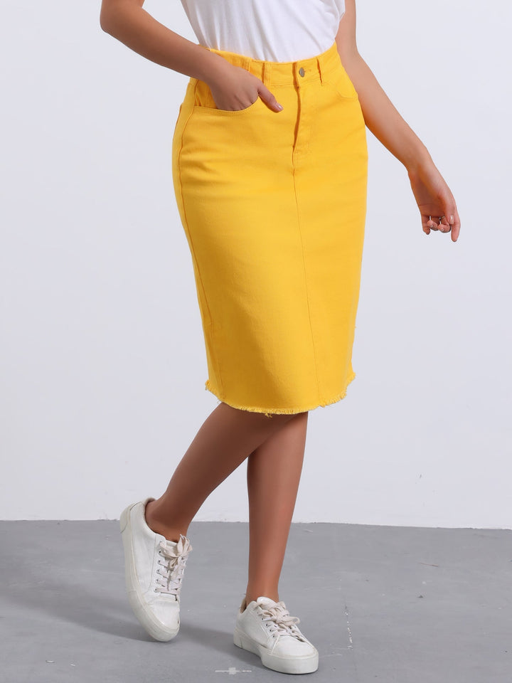 Ottoline | Honest Fitted Denim Midi Skirt for Women