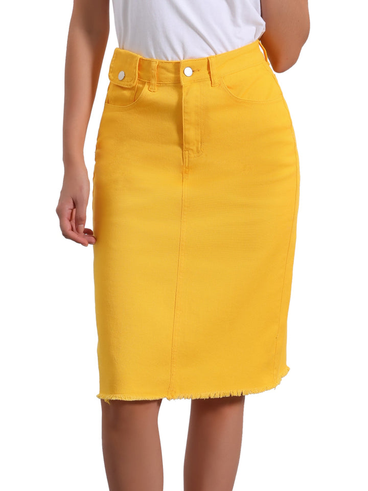 Ottoline | Honest Fitted Denim Midi Skirt for Women