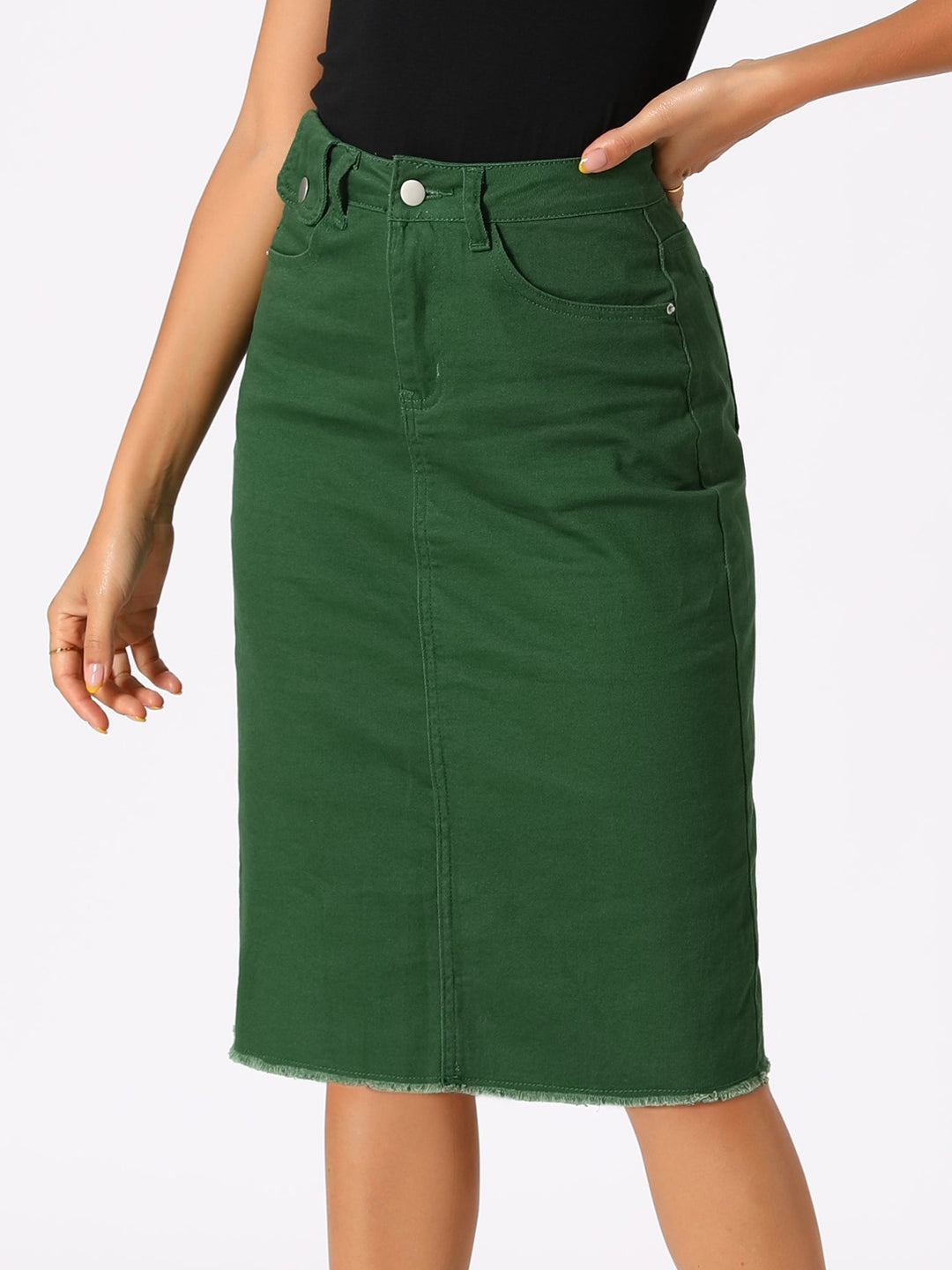 Ottoline | Honest Fitted Denim Midi Skirt for Women