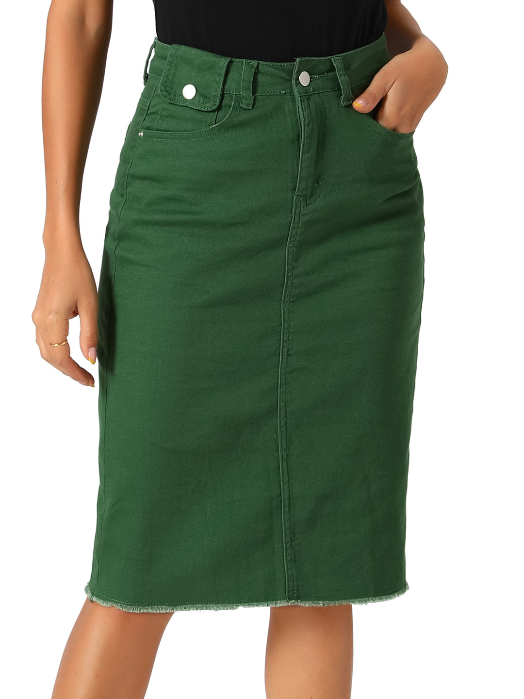 Ottoline | Honest Fitted Denim Midi Skirt for Women