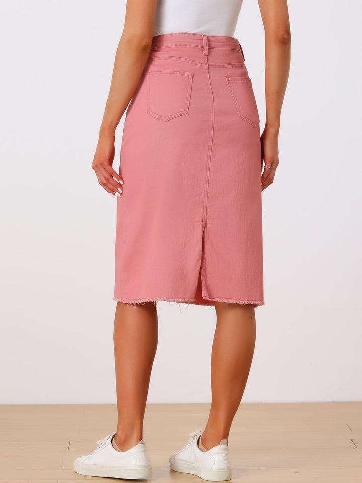 Ottoline | Honest Fitted Denim Midi Skirt for Women