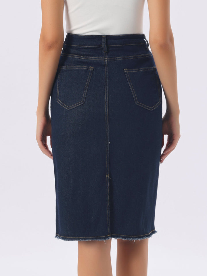 Ottoline | Honest Fitted Denim Midi Skirt for Women