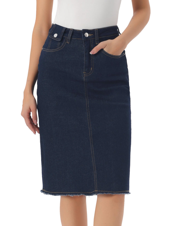 Ottoline | Honest Fitted Denim Midi Skirt for Women