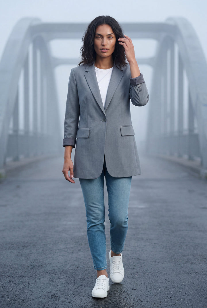 Maelle | Poised Longline Tailored Blazer for Women