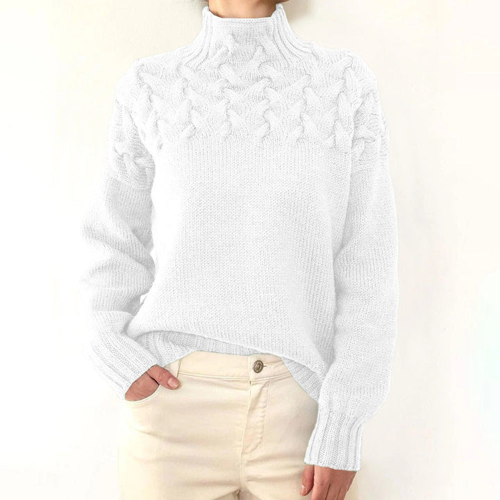 Elena | Velvety Cable Knit Turtleneck Sweater for Women