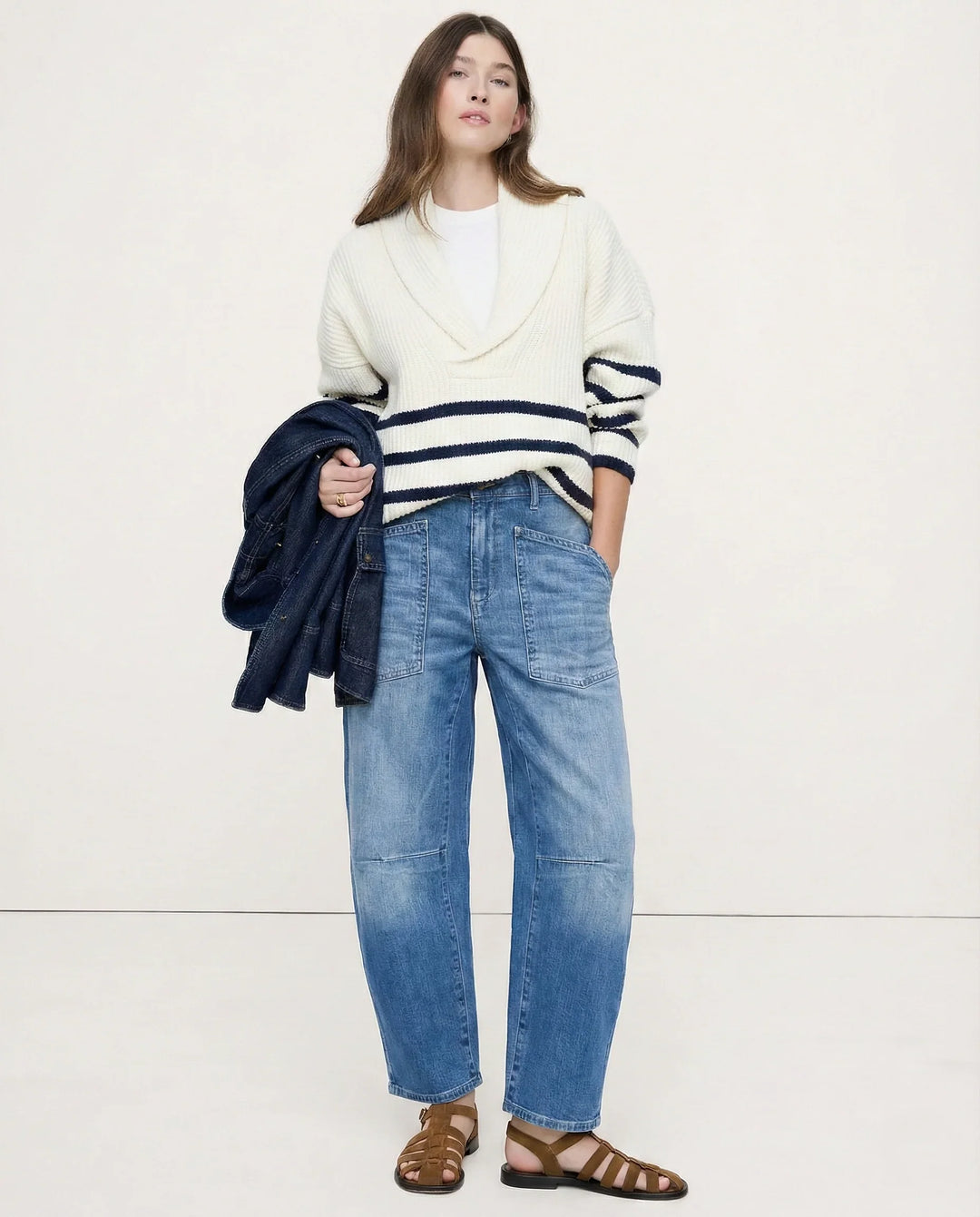 Estelle | Utilitarian Mid Rise Cargo Pocket Jeans for Women