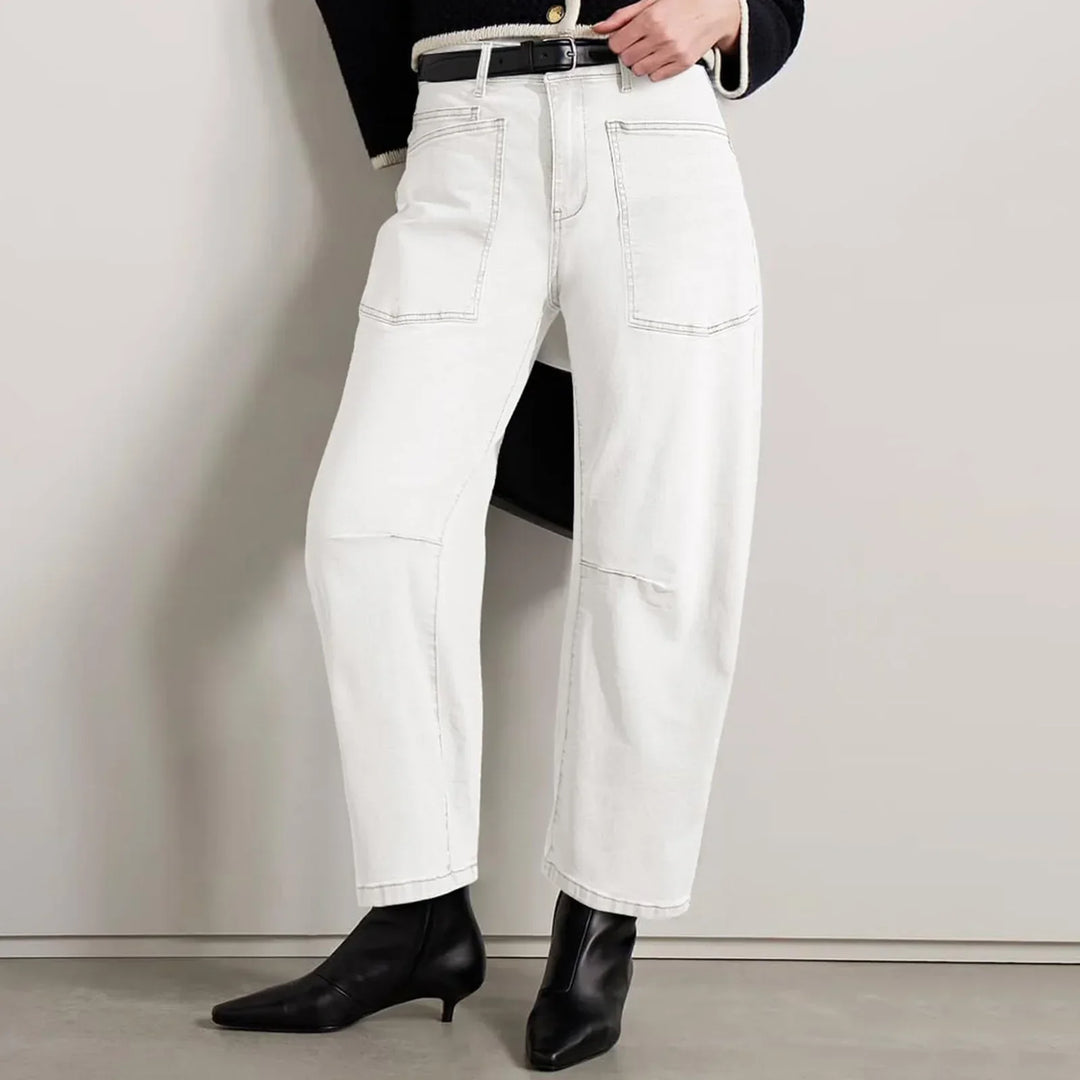 Estelle | Utilitarian Mid Rise Cargo Pocket Jeans for Women