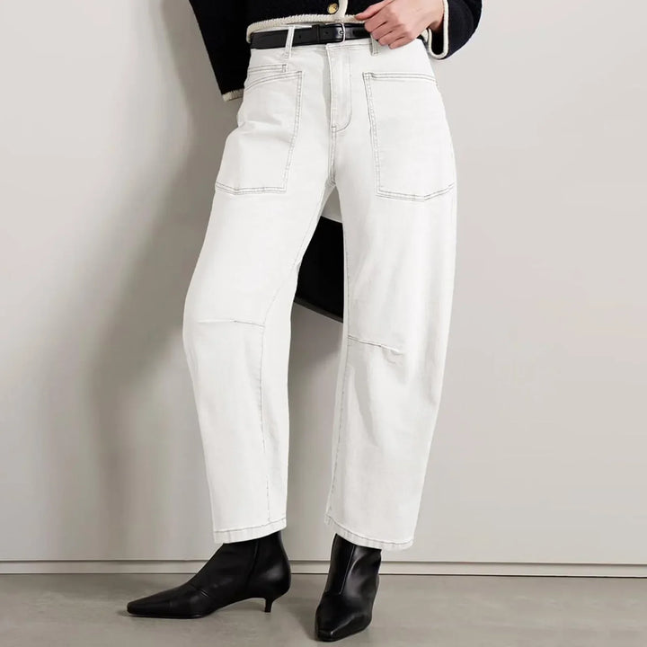 Estelle | Utilitarian Mid Rise Cargo Pocket Jeans for Women