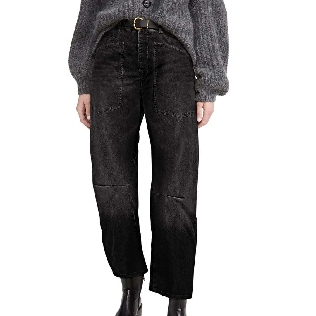 Estelle | Utilitarian Mid Rise Cargo Pocket Jeans for Women