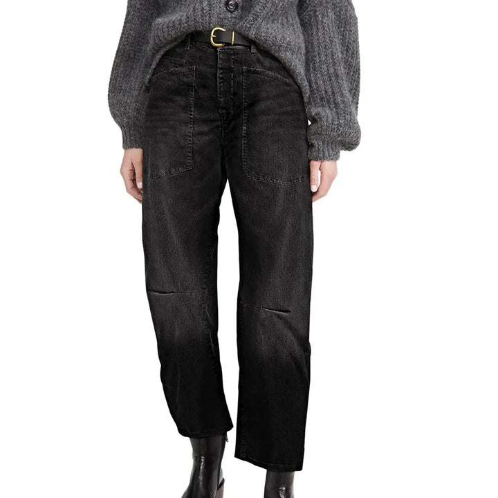 Estelle | Utilitarian Mid Rise Cargo Pocket Jeans for Women