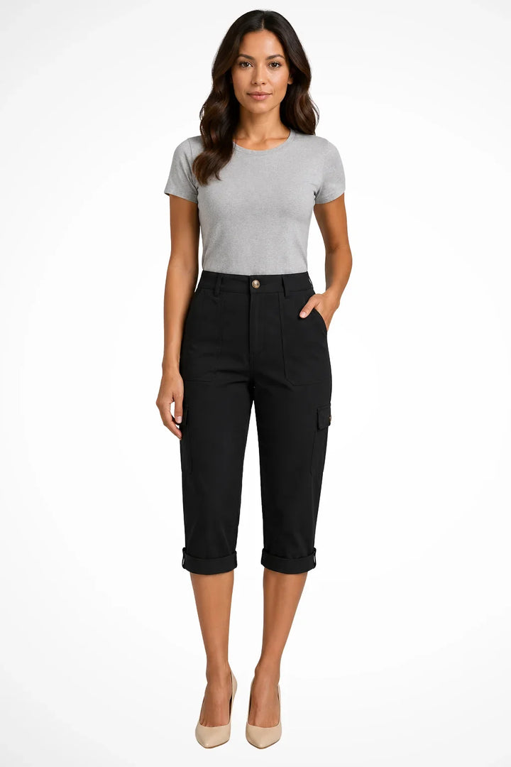 Prudence | Belted Cropped Utility Cargo Pants for Women