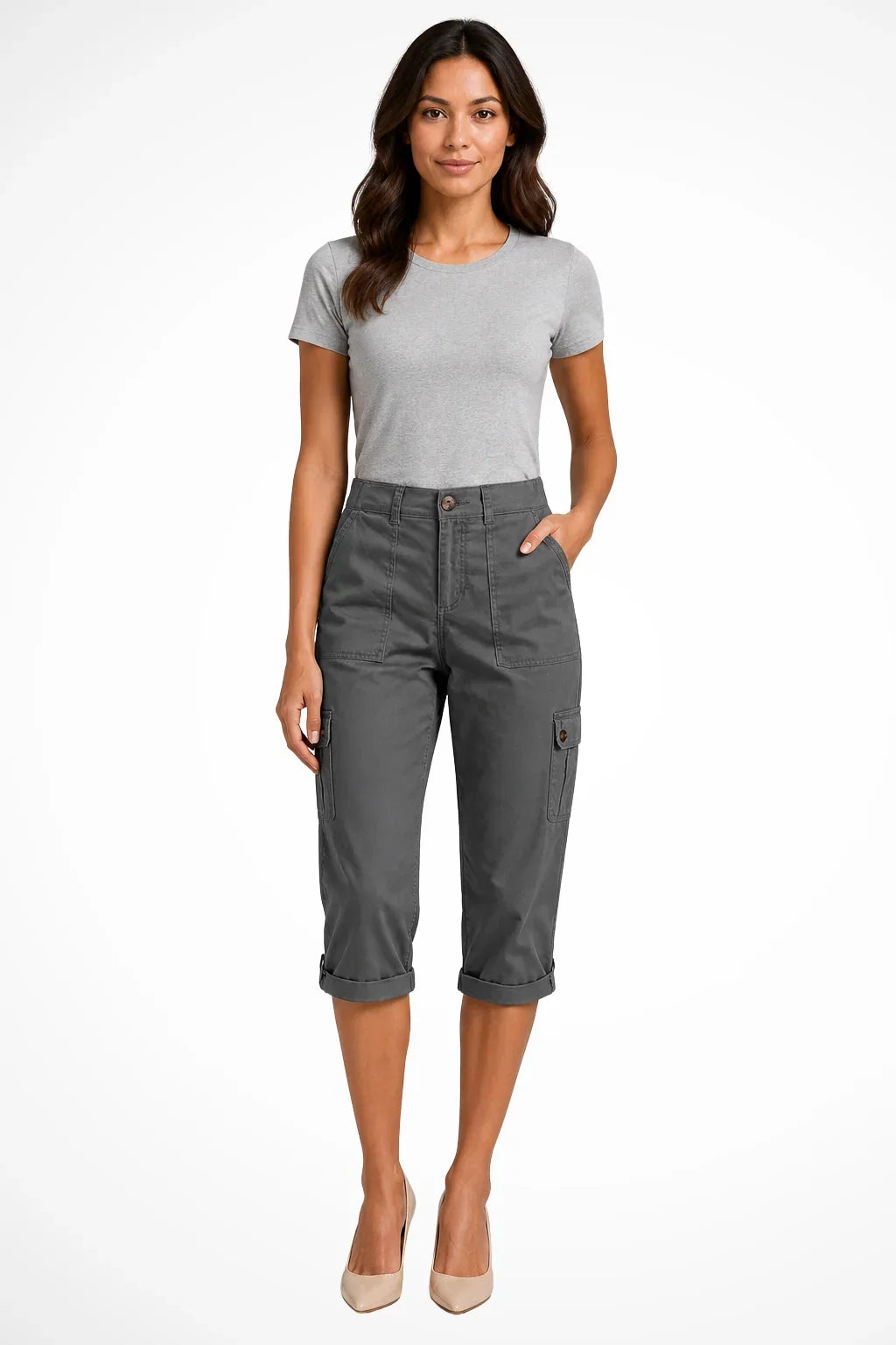 Prudence | Belted Cropped Utility Cargo Pants for Women