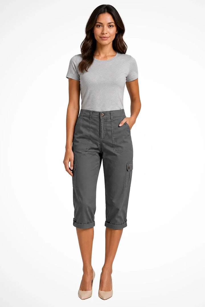 Prudence | Belted Cropped Utility Cargo Pants for Women