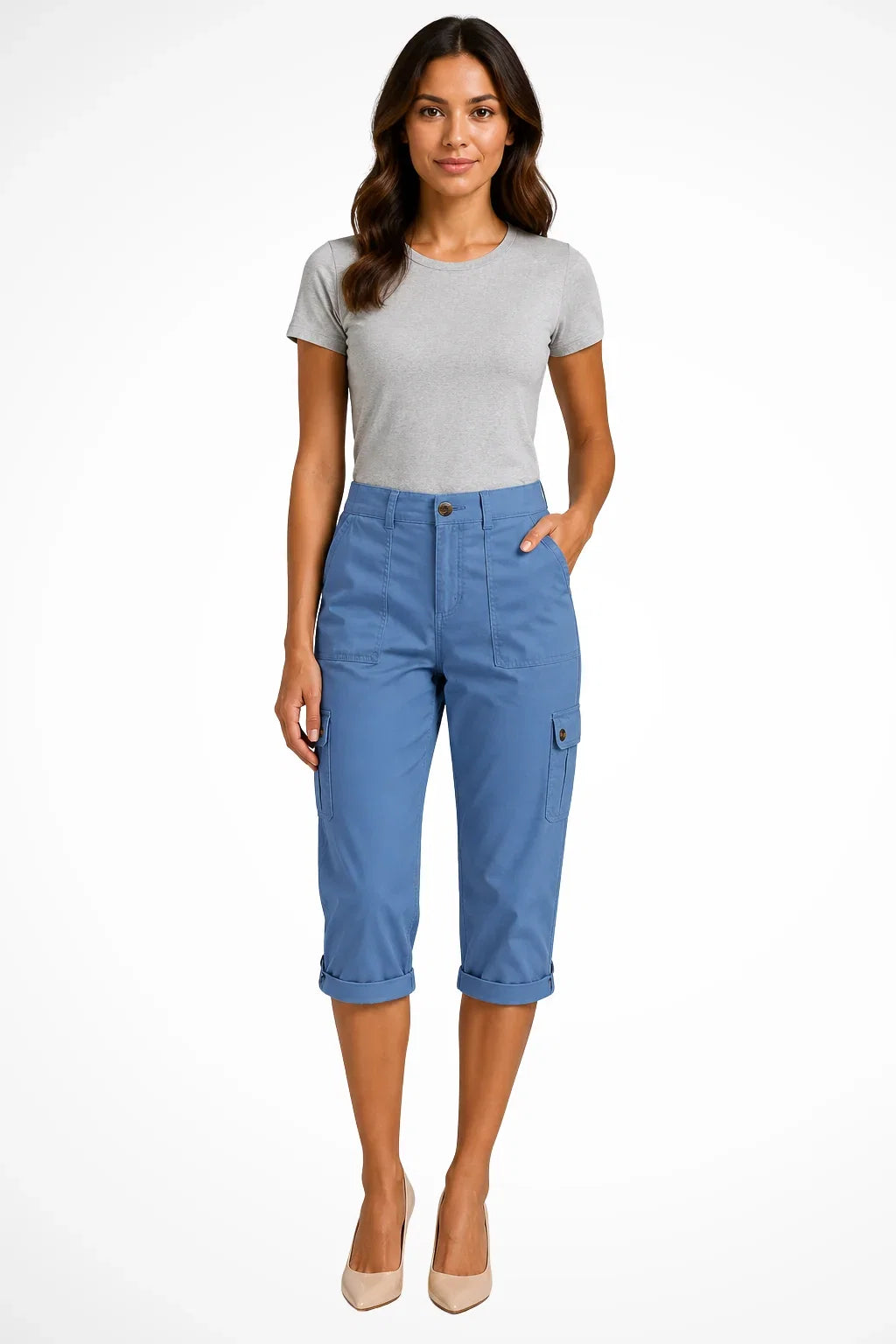 Prudence | Belted Cropped Utility Cargo Pants for Women