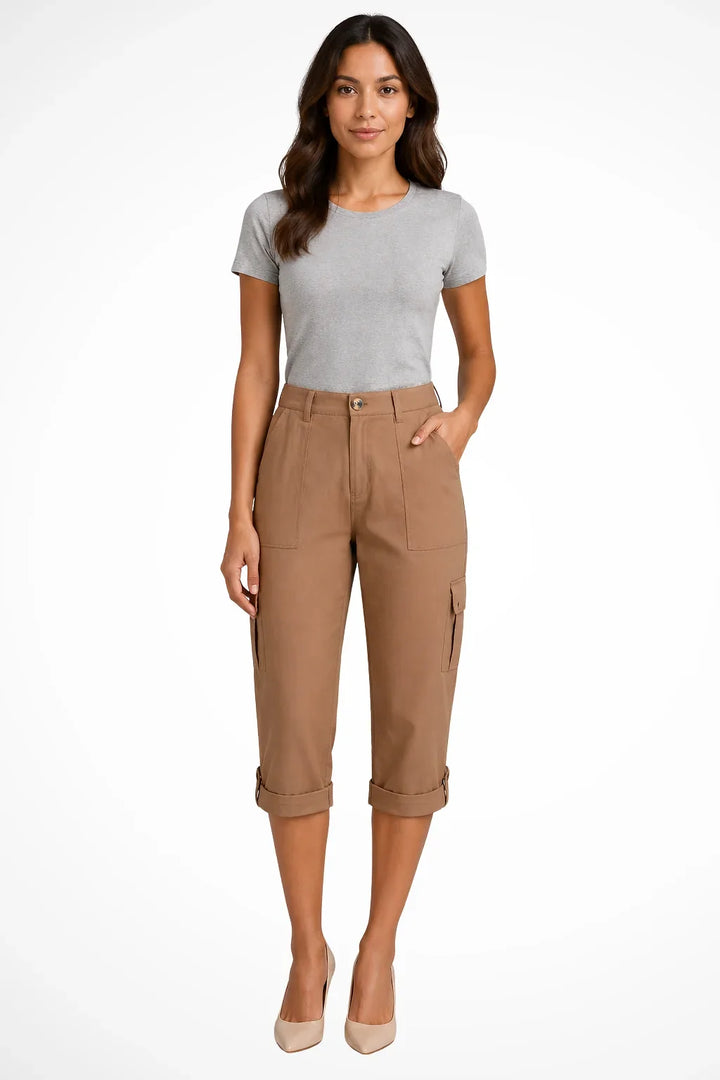 Prudence | Belted Cropped Utility Cargo Pants for Women