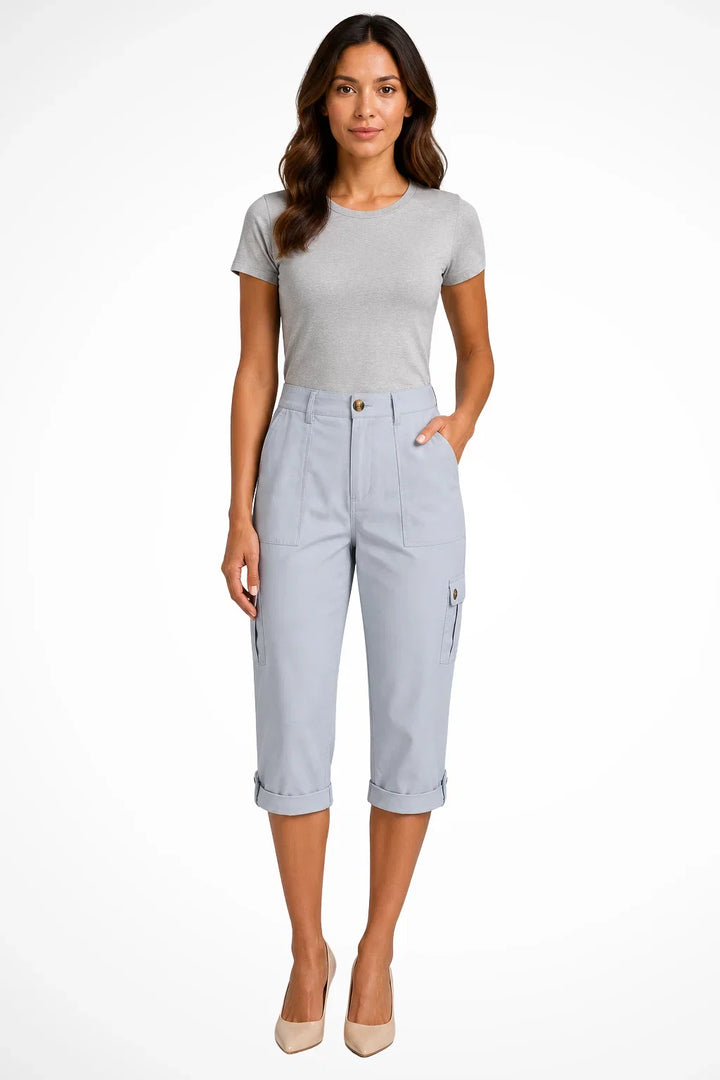 Prudence | Belted Cropped Utility Cargo Pants for Women