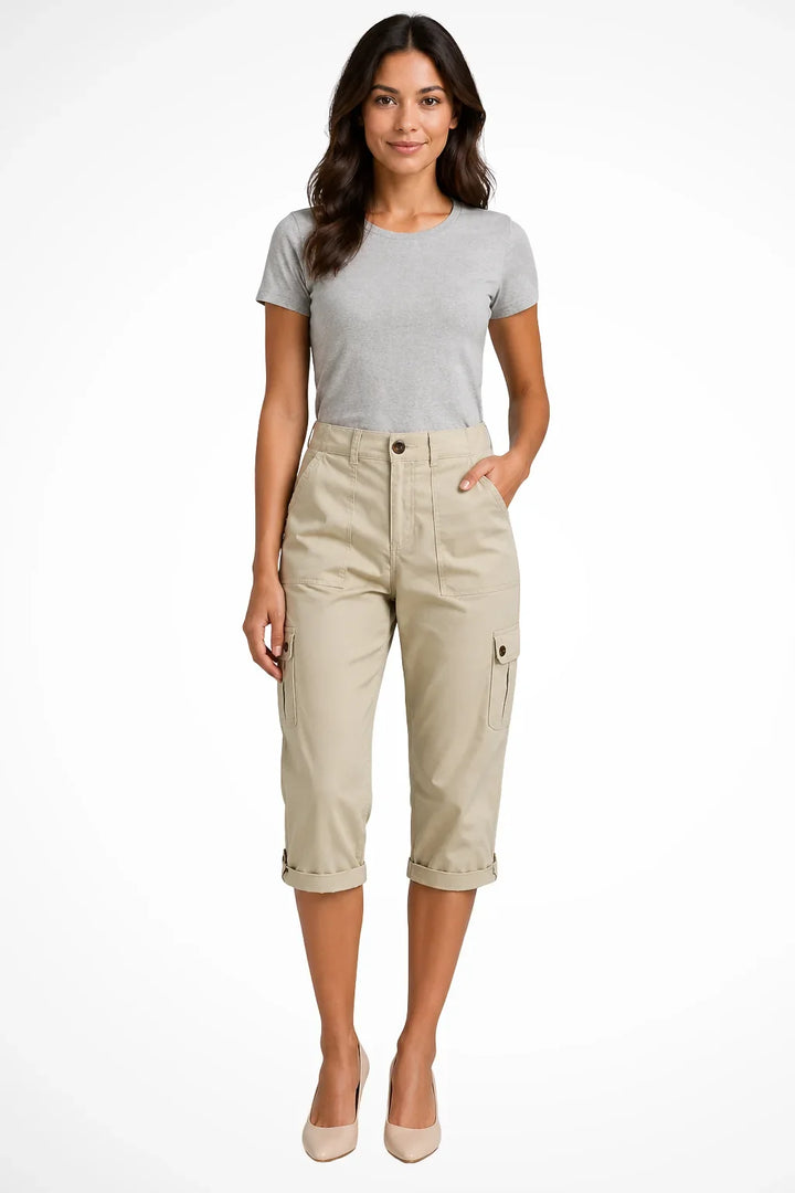Prudence | Belted Cropped Utility Cargo Pants for Women